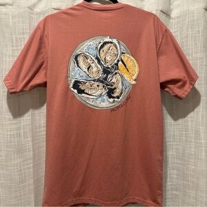 Properly Tied Mens MOyster Tray T Shirt Salmon 100% Pima Cotton Front Pocket